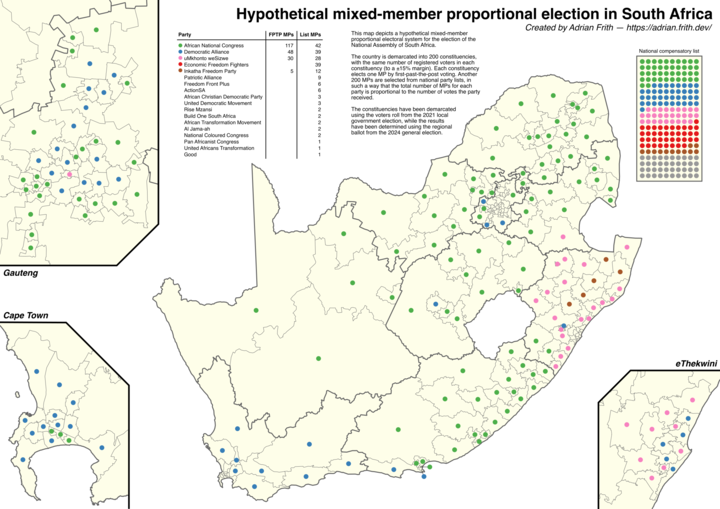 Hypothetical mixed-member proportional election in South Africa